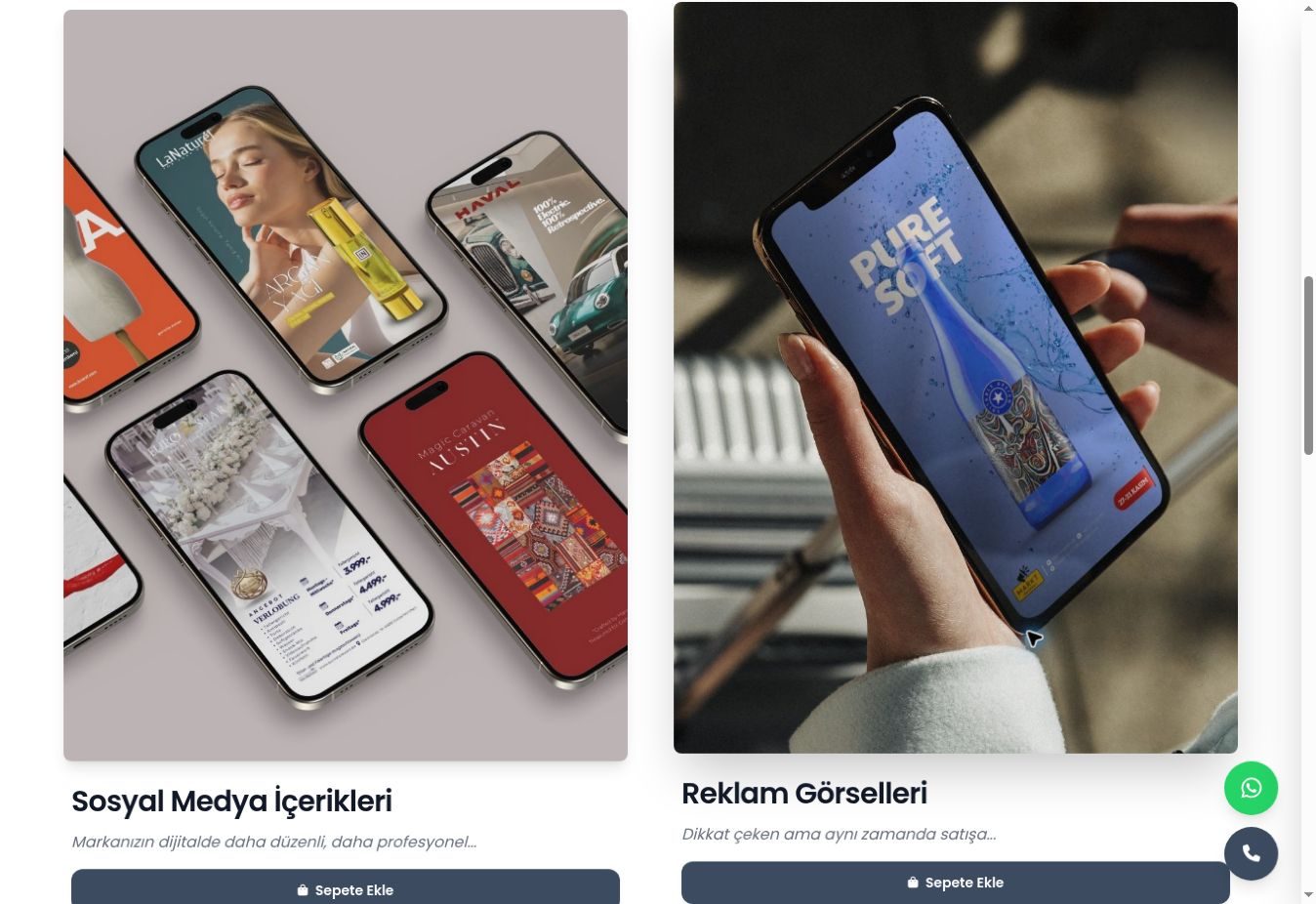 Social media and advertising work in the Hayat Creative catalog