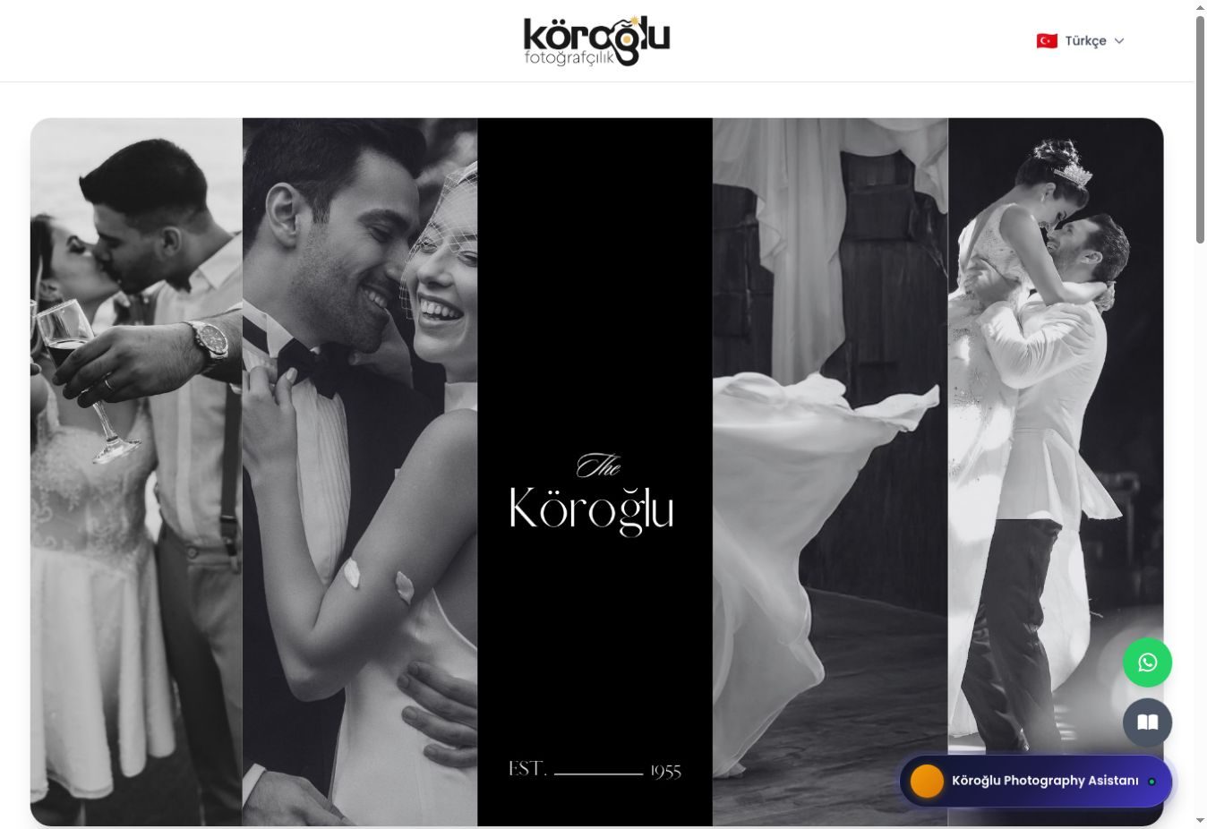 Portfolio screen of the Köroğlu Photography catalog